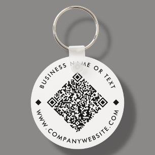 Branca Chaveiro de Código QR personalizado de ne