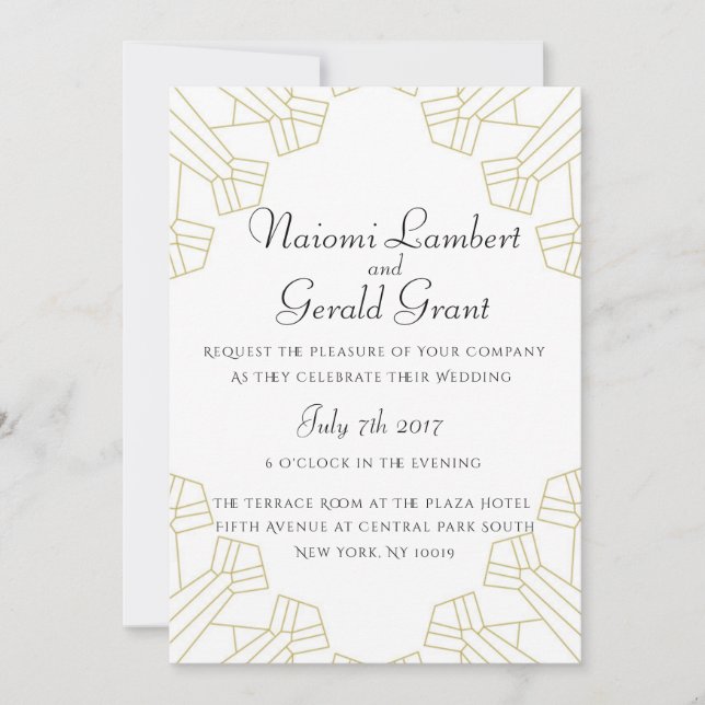 Branca de convite para casamento da idade adulta (Frente)