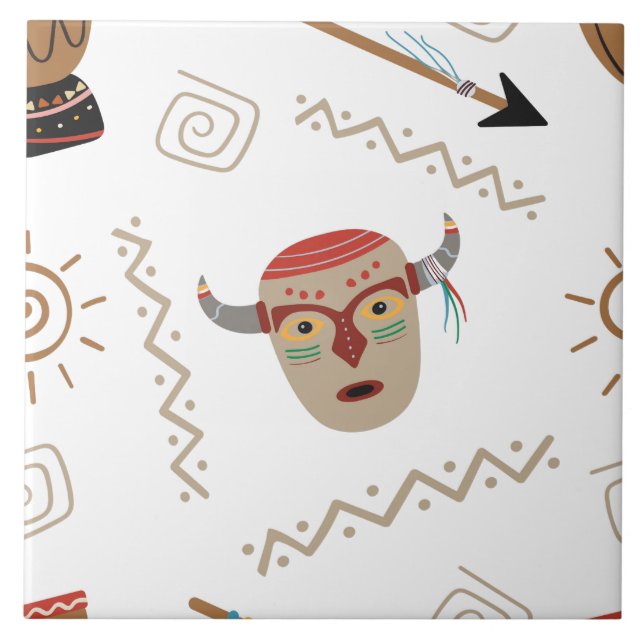 Branca de Máscara Nativa Americana (Frente)