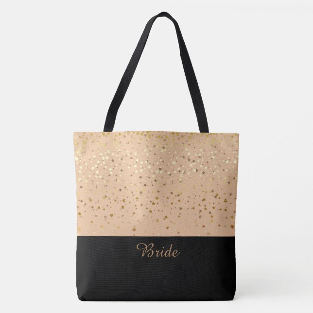 Branca de Tote Peach & Petite Ouro Stars (Frente)