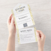 Branca Elegante Barroca Clássica E Dourado Casamen