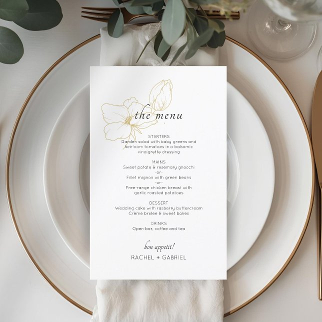 Branca | Menu Plano De Casamento Chic Floral (Criador carregado)