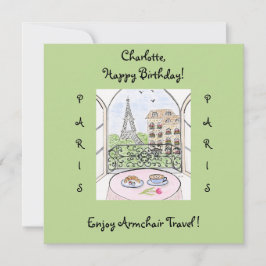 Branca pintada à mão Paris Eiffel Tower BIRTHDAY