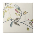 Branch de Folhas de Aquarelas<br><div class="desc">Leaf Branch II por Jennifer Goldberger. Gotas de aquarela em folhas criadas,  amarelas douradas e cor-de-rosa avermelhada,  em cinzas escuras e ramos pretos.</div>