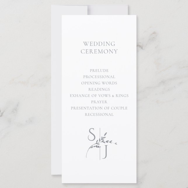 Branch Minimalist White & Silver Weding Program (Frente)
