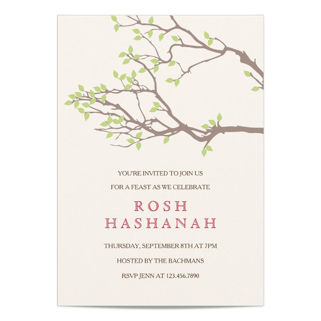 Branches Felizes Rosh Hashanah Convite (Criador carregado)