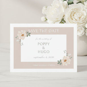 Branco & Areia   Chic Floral Casamento Salve a Dat