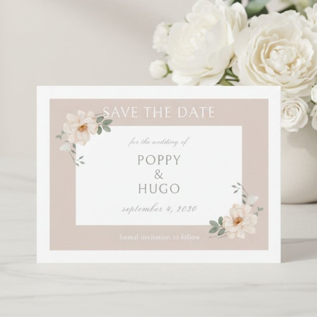 Branco & Areia | Chic Floral Casamento Salve a Dat (Criador carregado)