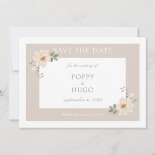 Branco & Areia   Chic Floral Casamento Salve a Dat