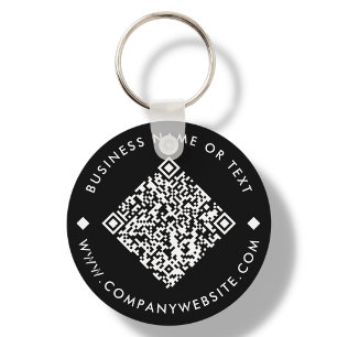 Branco   Chaveiro de Código QR personalizado de ne
