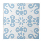 Branco claro mediterrânico português 3<br><div class="desc">Padrão na moda Azulejo mediterrânico do estilo português do Mediterrâneo,  azulejo de cerâmica azul-claro sobre fundo branco. Perfeito para um novo litoral sinta design interior ou backsplash. Padrão versão 3.</div>