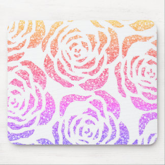 Branco colorido Mousepad dos rosas do efeito