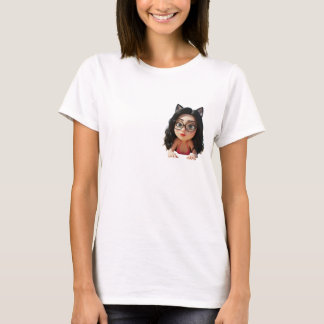 Branco Com Camisa Bonita De Cabelo Curvo