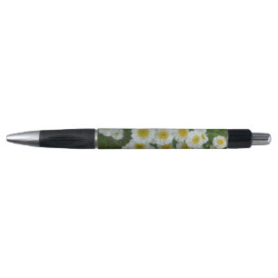Branco com coração amarelo Flores Canetas