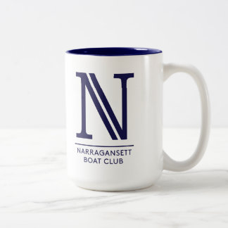 Branco com interior azul caneca do Dois-Tom de 15