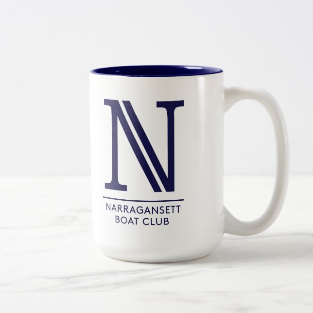 Branco com interior azul caneca do Dois-Tom de 15 (Direita)