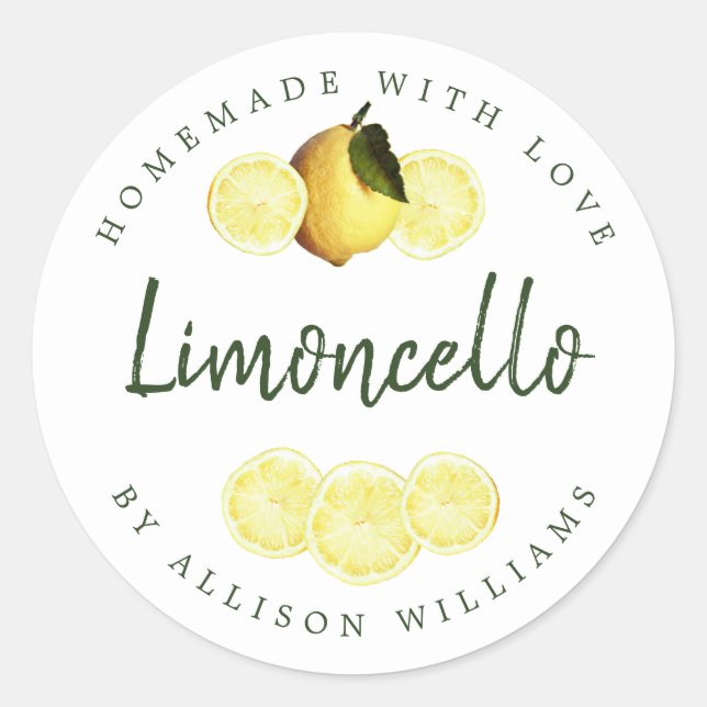 Branco da etiqueta de limoncello caseira personali (Frente)