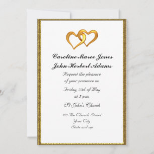 Branco de Convite Simples de Casamento Elegante