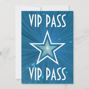 Branco de convite 'VIP PASS' da Estrela Azul