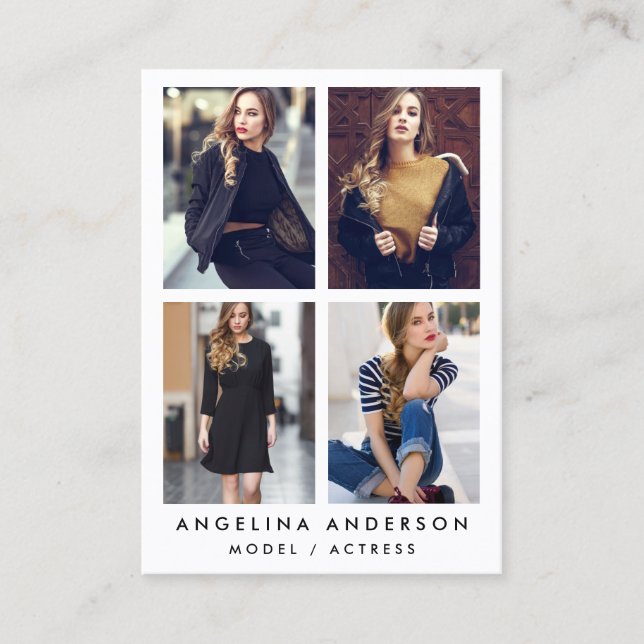 Branco do cartão de visita da foto modelo do ator (Frente)