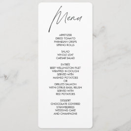 Branco do Menu de Casamento Redondo de Script Simp