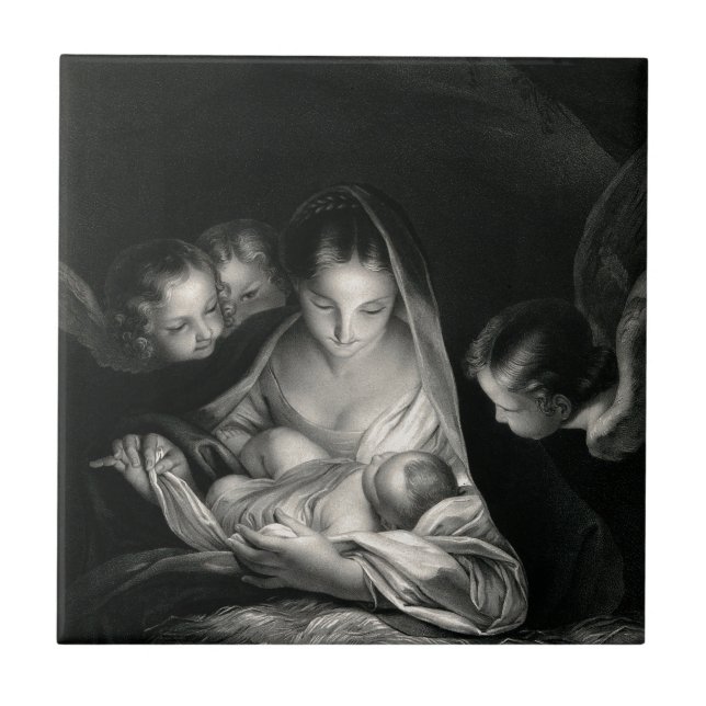 Branco do preto dos anjos da Virgem Maria de Jesus (Frente)