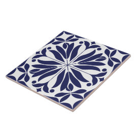 Branco e azul Floral geométrico abstrato