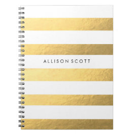 Branco e caderno personalizado ouro