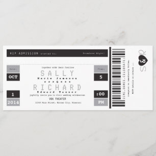 Branco e cinzas do preto do convite do bilhete do