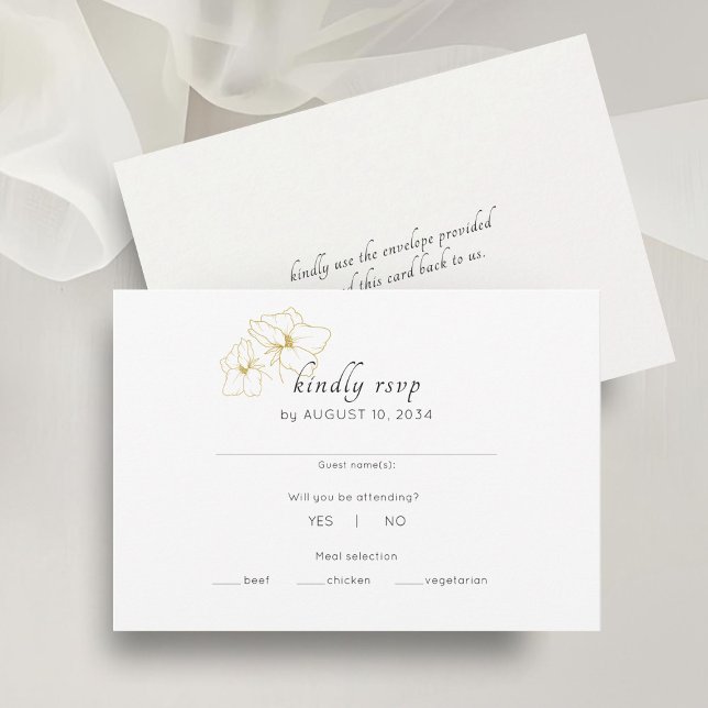 Branco e Costa do Marfim | RSVP de Casamento Mínim (Criador carregado)