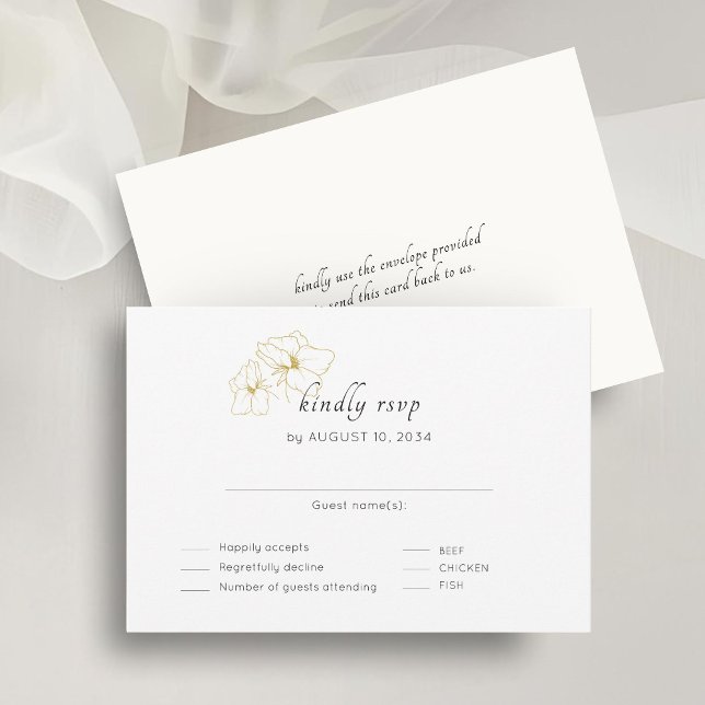 Branco e Costa do Marfim | RSVP de Casamento Mínim (Criador carregado)