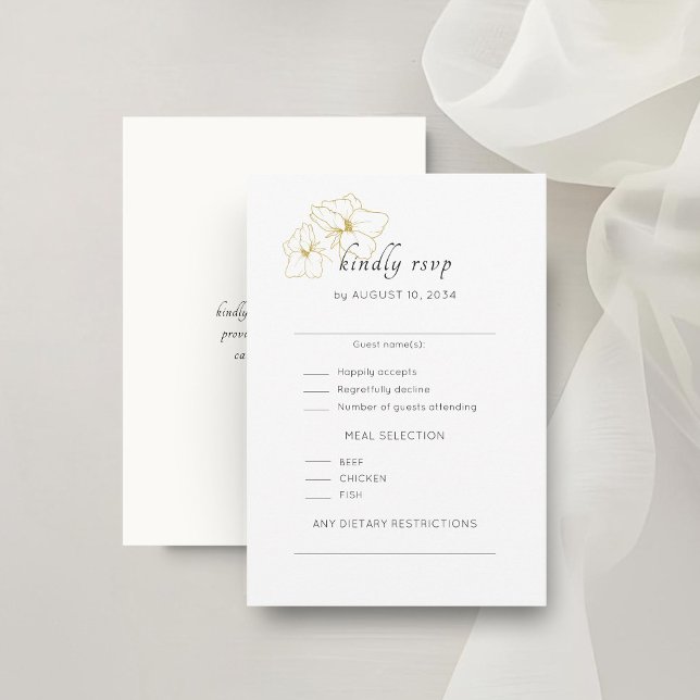 Branco e Costa do Marfim | RSVP de Casamento Mínim (Criador carregado)