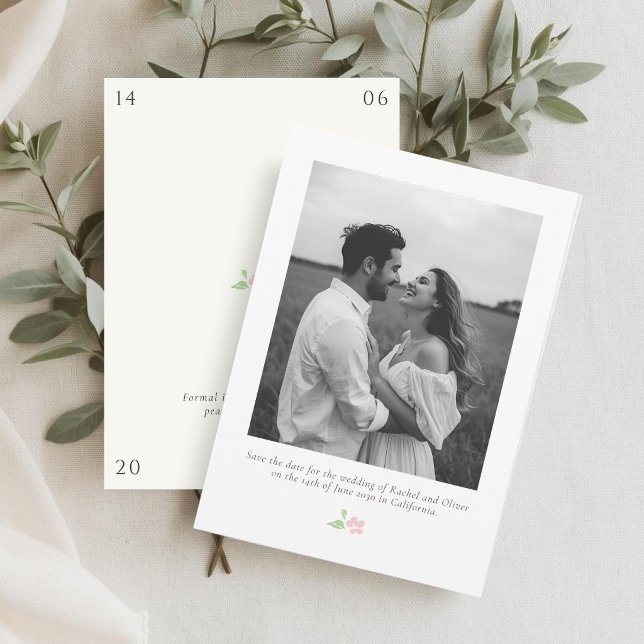 Branco e Marfim | Chic Salve o Dia do Casamento Fl (Criador carregado)