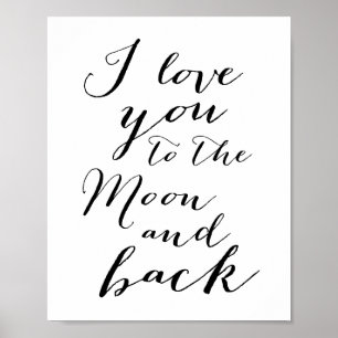 Branco E Negro Eu Te Amo Poster Matte 8x10