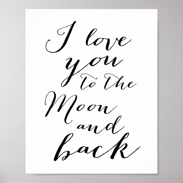 Branco E Negro Eu Te Amo Poster Matte 8x10 (Frente)