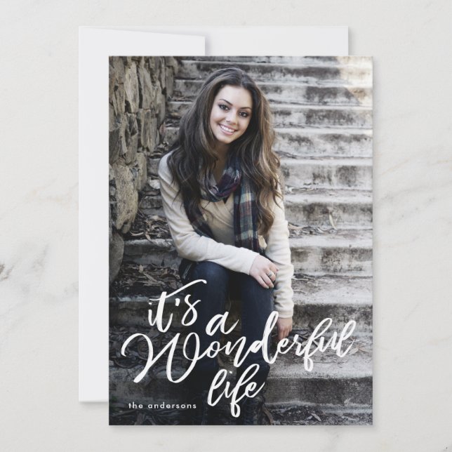 Branco É um Cartões de foto de Natal Maravilhoso d (Frente)