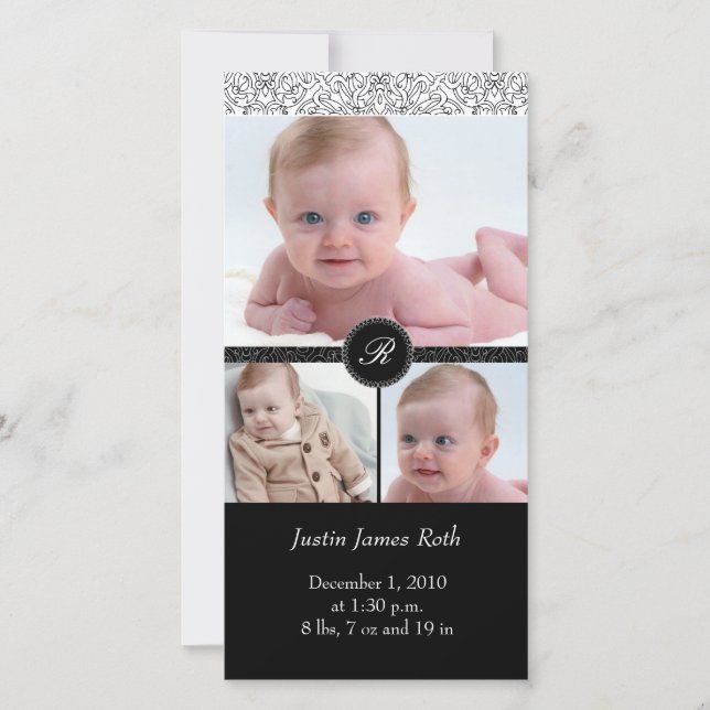 Branco Elegante de 4 x 8 Cartões com fotos (V) (Frente)