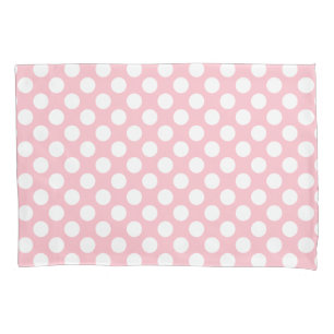 Branco em Bolinhas de tamanho grande cor-de-rosa