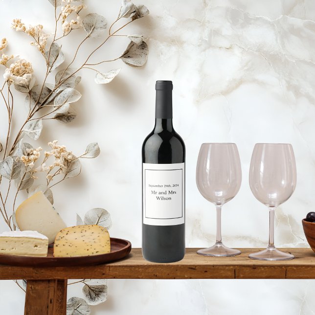 Branco minimalista moderno sobre rótulos de vinho  (Criador carregado)