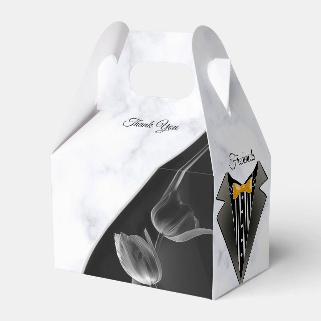 Branco Moderno - Caixa de Presente Abstrato Preto  (Frente)