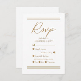 Branco moderno minimalista | RSVP Dourado antigo