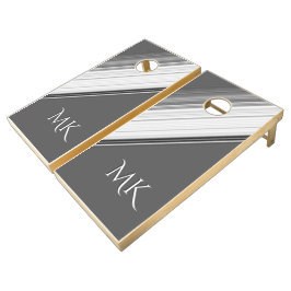 Branco Moderno sobre Monograma de Cinzas