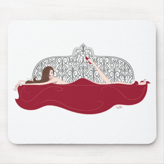 Branco Mousepad da cama (Frente)