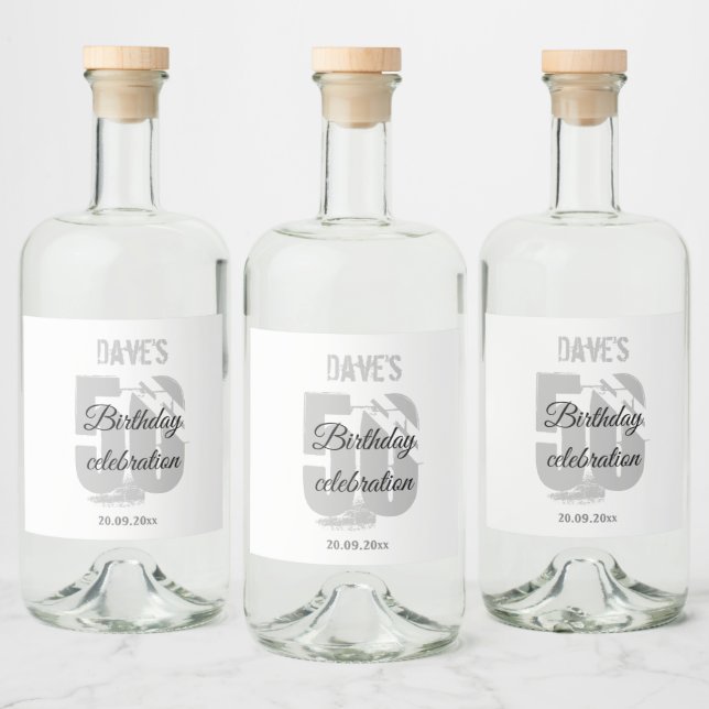 Branco personalizado 50ª Festa de aniversário etár (Garrafas)