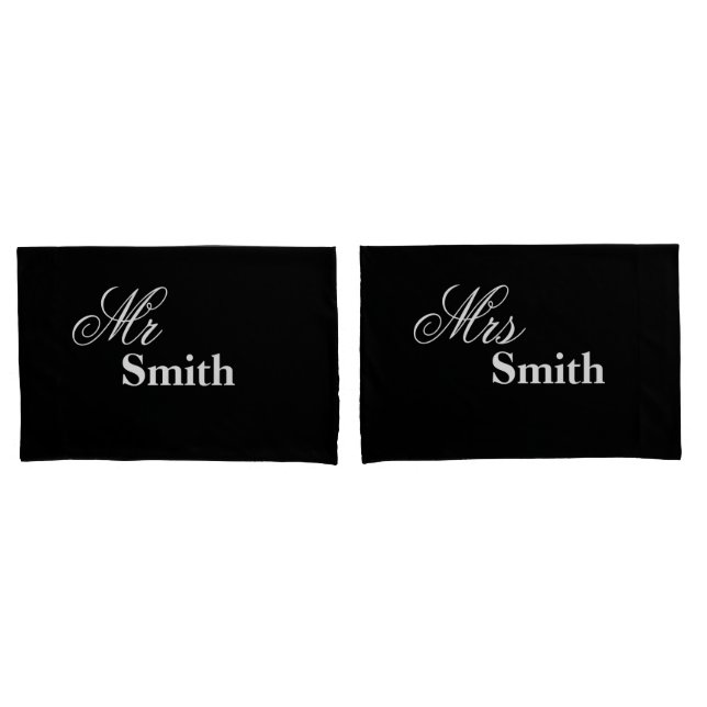 Branco personalizado do preto do Sr. Sra. Smith (Frente - conjunto)