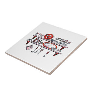 Branco preto da prateleira   da cozinha do país e