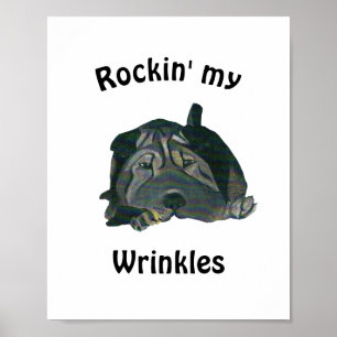 Branco "Rockin' My Winkles Black Sharpei Poster