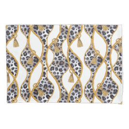 Branco sem costura e Impressão Geométrico Dourado.