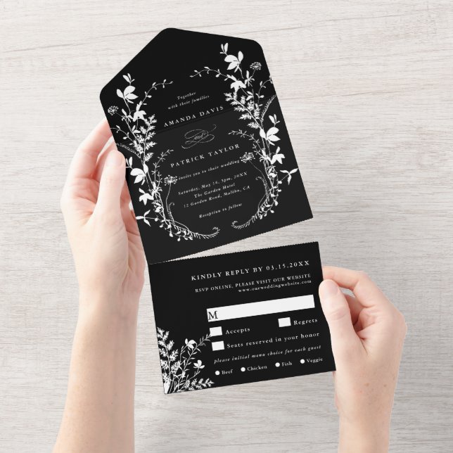 Branco Silhuette Wreath Black (Aba destacável)