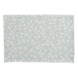 Branco sobre Cinza Verde | Padrão de Estrelas Lino